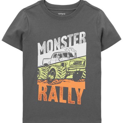 Grey Toddler Monster Truck Graphic Tee | carters.com