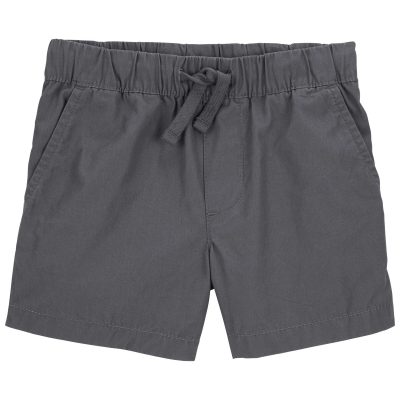 Grey Toddler Pull-On Poplin Shorts | carters.com