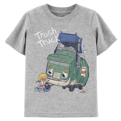 Grey Toddler Trash Truck Tee | carters.com