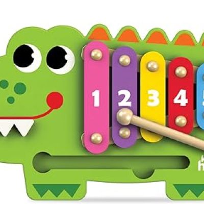 Harmonize Playtime with The Wooden Croco Xylophone Adventure – Perfect for 18 Months and Up!