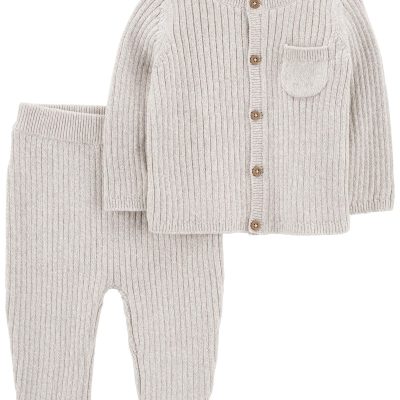 Heather Baby 2-Piece Cardigan Sweater & Pant Set | carters.com