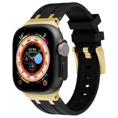 High-End Metal Color Collision Suitable For Apple Watch Band Silicone Sports Strap Apple Watch Liquid Silicone Ultra Wristband 38/40/41/42/44/45/49mm