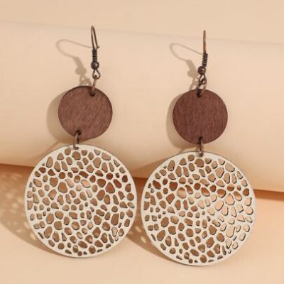 Hollow Out Round Decor Drop Earrings