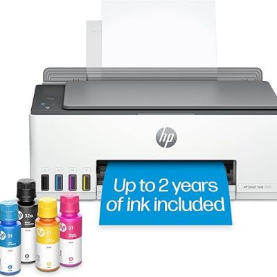 HP Smart -Tank 5101 Wireless Cartridge-free all in one printer, up to 2 years of ink included, mobile print, scan, copy (1F3Y0A) , White