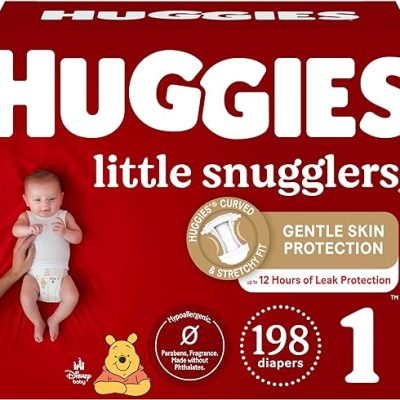 Huggies Size 1 Diapers, Little Snugglers Diapers, Size 1 (8-14 lbs), 198 Ct (6 packs of 33), Newborn