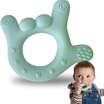 I Love You Silicone Hand Teether by Sawyer Bear Baby Gear, Teethers for Babies 3-6 Months, Soft Teething Toys 6-12 Months bpa Free, Massaging…