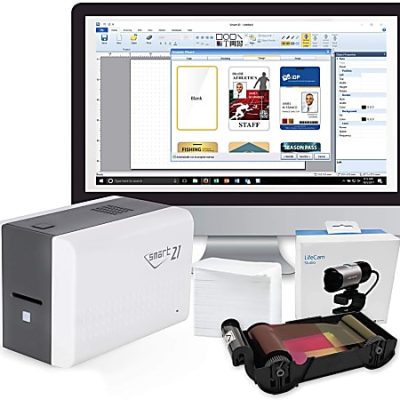 IDP SMART-21S Desktop Color ID Card Printer Bundle