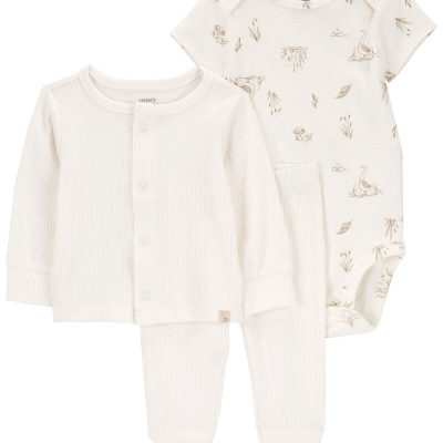 Ivory Baby 3-Piece Goose Little Cardigan Set | carters.com