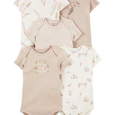 Ivory Baby 5-Pack Short-Sleeve Bodysuits | carters.com