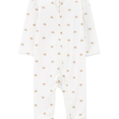 Ivory Baby Snail Print Zip-Up PurelySoft Sleep & Play Pajamas | carters.com