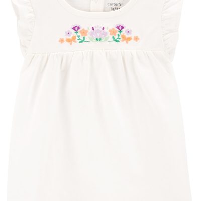 Ivory Toddler Floral Flutter Top | carters.com