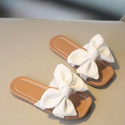 Kids Bow Decor Non-slip Slippers For Summer