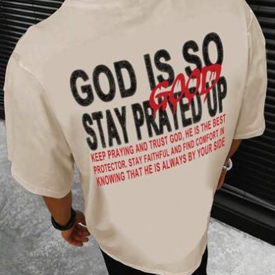 Manfinity EMRG Men’s Slogan Printed Short Sleeve Slim Fit T-Shirt