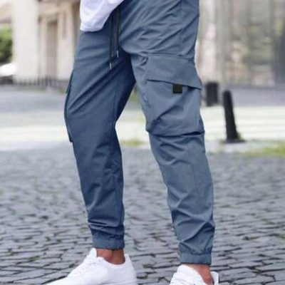 Manfinity Homme Loose Fit Men’s Cargo Pants With Flap Pockets And Drawstring Waist