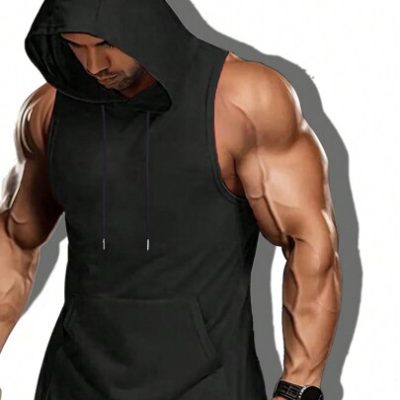 Manfinity Homme Men Solid Hooded Tank Top