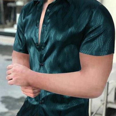 Manfinity Homme Men’S Jacquard Short Sleeve Shirt