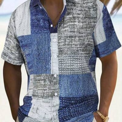 Manfinity Homme Men’s Patchwork Printed Shirt
