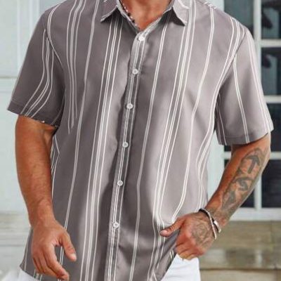 Manfinity Homme Men’S Striped Short Sleeve Shirt