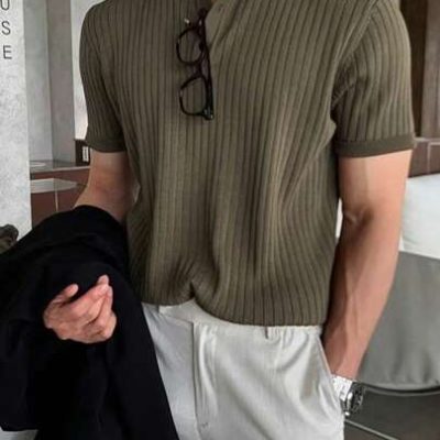 Manfinity Hypemode Men’s Ribbed Short Sleeve Polo Shirt