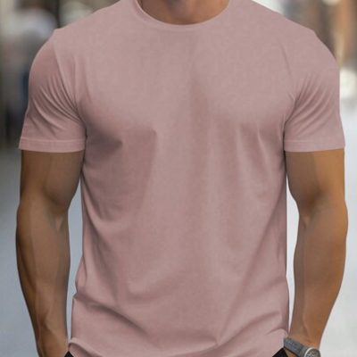 Manfinity Men’s Solid Color Round Neck Casual T-Shirt