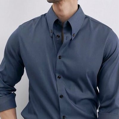 Manfinity Mode Men’S Solid Color Long Sleeve Shirt