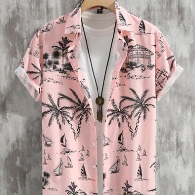 Manfinity RSRT Men Coconut Tree Print Shirt Without Hawaiian Shirt