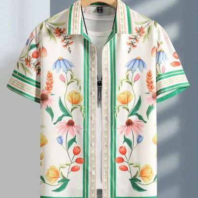 Manfinity RSRT Men Floral Print Loose Shirt Without Tee