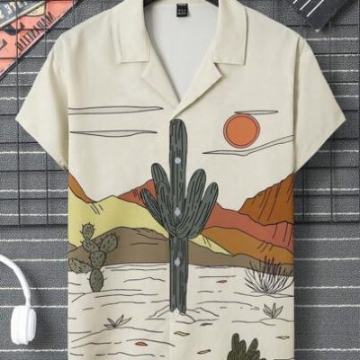 Men Cactus Print Shirt