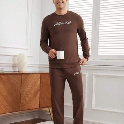 Men’s Letter Print Casual Comfortable Homewear Set