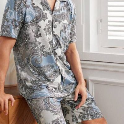 Men’s Paisley Printed Pajama Set
