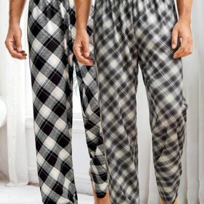 Men’s Plaid Home Wear Long Pants