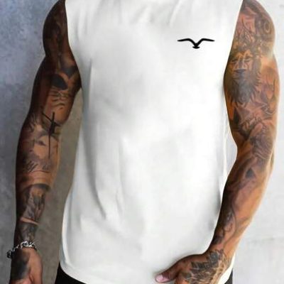 Men’s Seagull Print Casual Tank Top