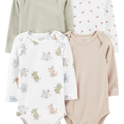 Multi Baby 4-Piece Long-Sleeve Bodysuits | carters.com