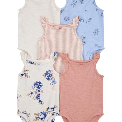 Multi Baby 5-Pack Floral Flutter Bodysuits | carters.com