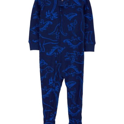 Navy Baby 1-Piece Dinosaur Thermal Footie Pajamas | carters.com