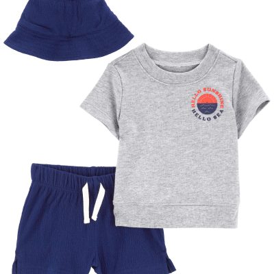 Navy/Grey Baby 3-Piece Little Short Set | carters.com