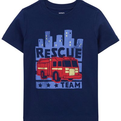 Navy Toddler Firetruck Graphic Tee | carters.com