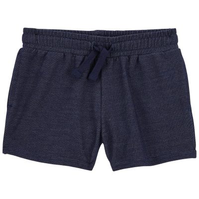 Navy Toddler Knit Denim Pull-On French Terry Shorts | carters.com