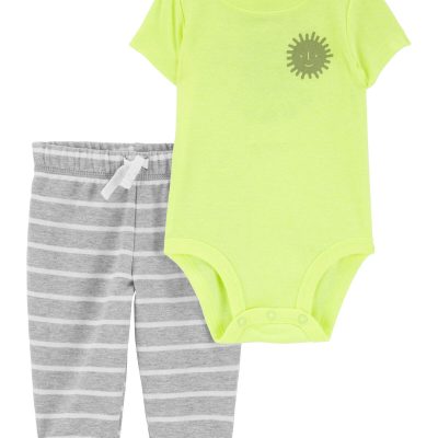 Neon Yellow/Heather Baby 2-Piece Neon Sun Bodysuit Pant Set | carters.com