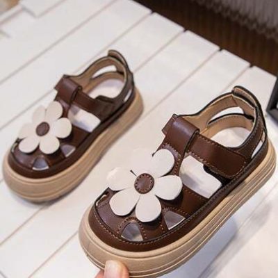 New Summer Children Sandals Girls Flower Soft Bottom Baby Casual Thick-Soled Beach Shoes