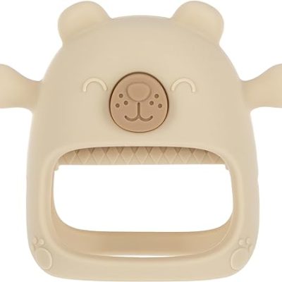 Nuby Silicone Wrist Teething Mitten – Baby Teether Ring – 3+ Months – Brown Bear