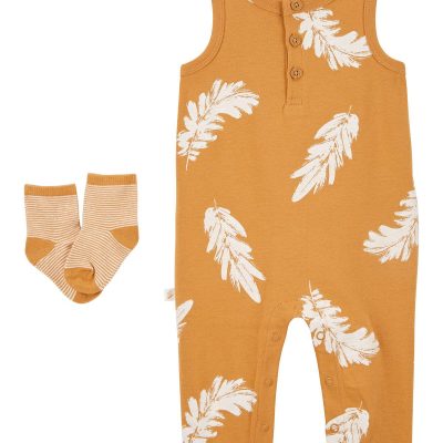 Ochre Baby 2-Piece Feather Jumpsuit & Socks Set | carters.com