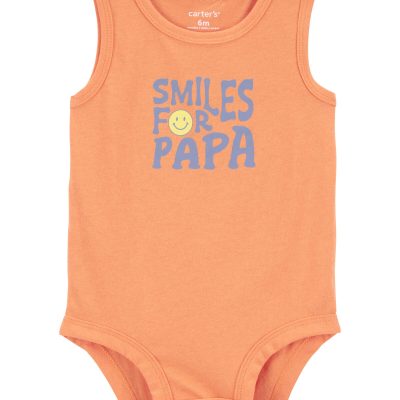 Orange Baby Smiles For Papa Sleeveless Bodysuit | carters.com