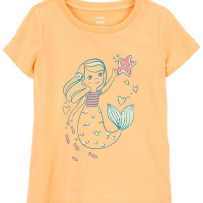 Orange Toddler Mermaid Graphic Tee | carters.com