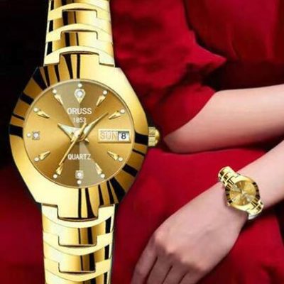 ORUSS Tungsten Steel Women Watch, Luxury Water-Resistant Quartz Watch With Rhinestones And Calendar, Casual Fashionable Bosnia-Style Watch For…