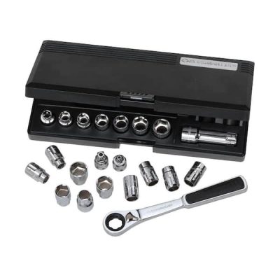 Pass-Thru 3/8 in. Drive 6-Point SAE/Metric GearRatchet and Socket Mechanics Tool Set (21-Piece)