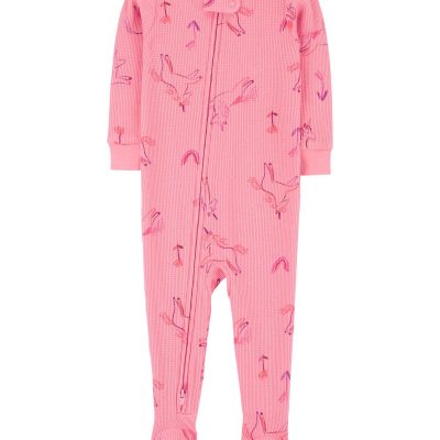 Pink Baby 1-Piece Unicorn Thermal Footie Pajamas | carters.com