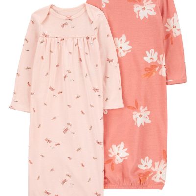 Pink Baby 2-Pack Sleeper Gowns | carters.com