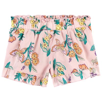 Pink Baby Floral Poplin Shorts | carters.com