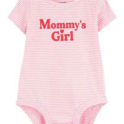 Pink Baby Mommy’s Girl Striped Cotton Bodysuit | carters.com